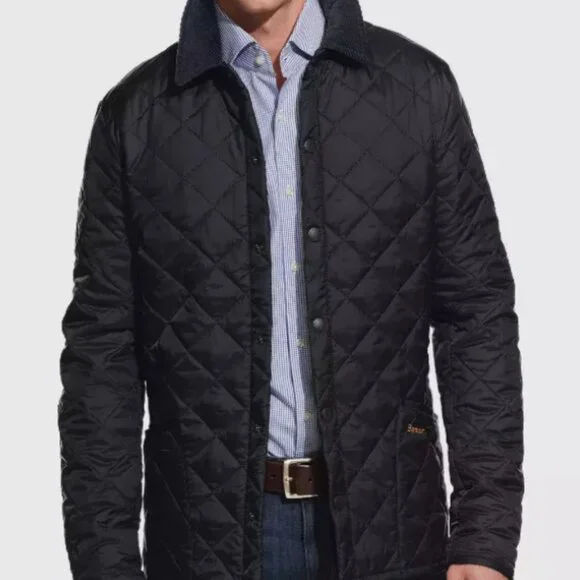 Barbour Men's Liddesdale Quilted Jacket MSRP $ 270 in Navy British Heritage - Picture 16 of 16
